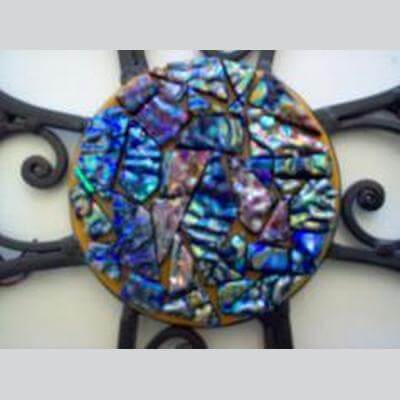 Wrought Iron With Dichroic Center Cross