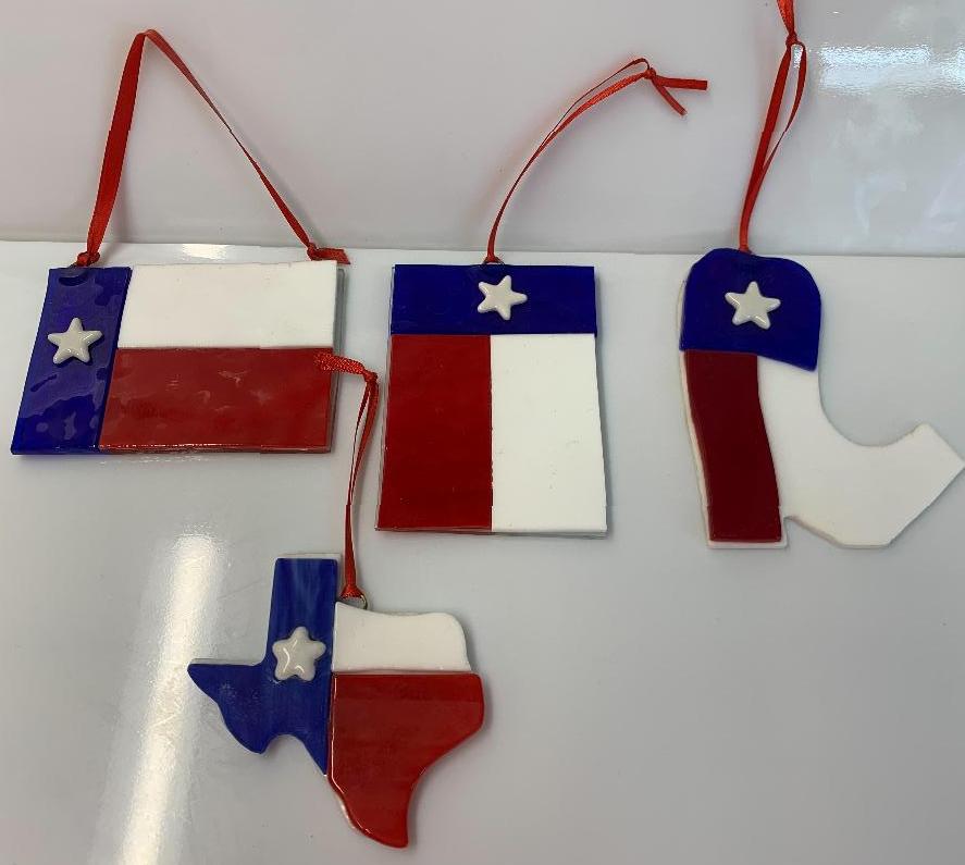 Texas Flag Fused Glass catchers