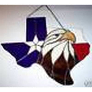 Texas Shaped Flag with Eagle