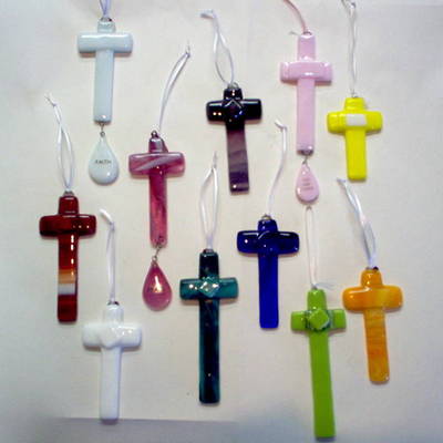 FUSED GLASS Crosses, sample of all styles