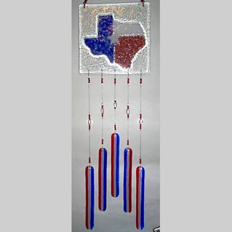 Texas Flag Glass Wind Chimes